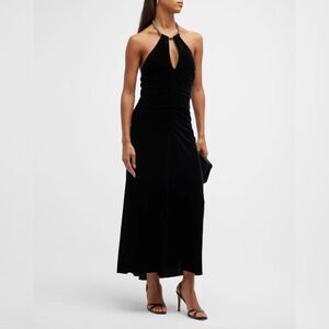 Veronica Beard Josette Velvet Chain Halter Gown size 6